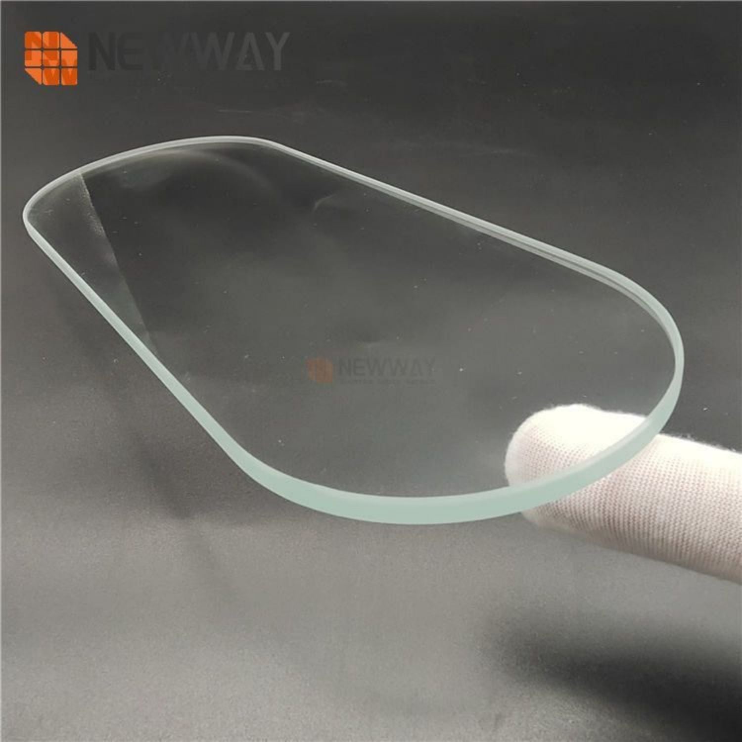 Customized Oval Physical Tempered Ultra Clear Cover Glass Panels