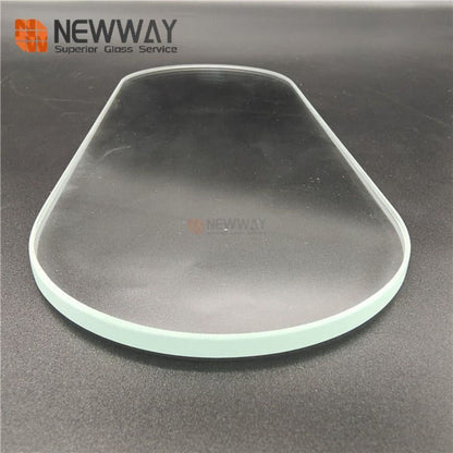 Customized Oval Physical Tempered Ultra Clear Cover Glass Panels