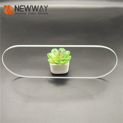 Customized Oval Physical Tempered Ultra Clear Cover Glass Panels