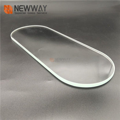 Customized Oval Physical Tempered Ultra Clear Cover Glass Panels