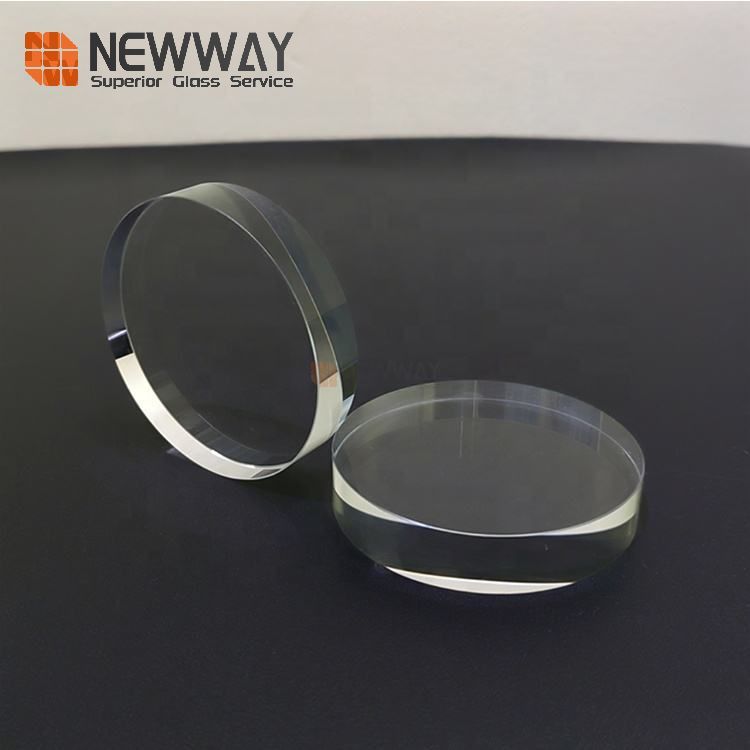 8mm Thickness Over 92.5% Transmittance Round Quartz Glass Plate