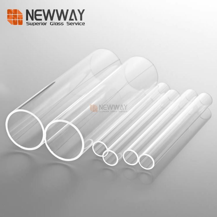 Clear Round Fused Silica Glass Tube Customizable Diameter Clear Quartz Glass Tube