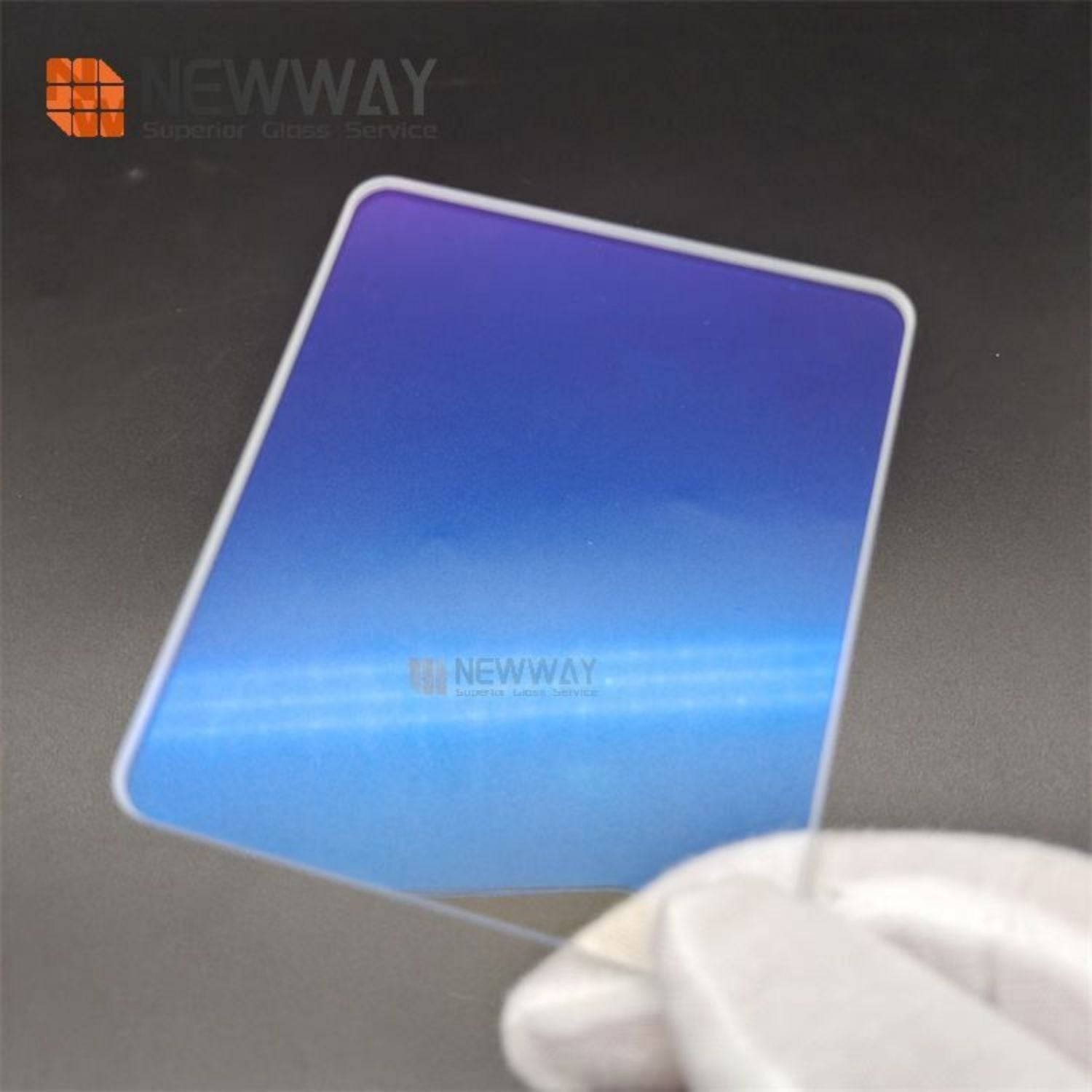 Blue Color Single Side AR Coating High Borosilicate Glass