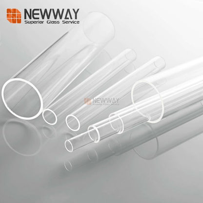 Clear Round Fused Silica Glass Tube Customizable Diameter Clear Quartz Glass Tube